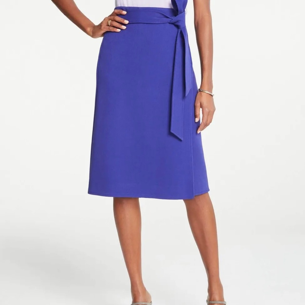 Ann Taylor NWT Azure Purple Belted Waist Skirt